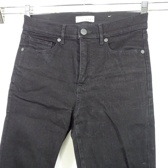 Ann Taylor Loft Black The Skinny Jeans Women Size 26 2 Zipper Fly Casual - Picture 2 of 11
